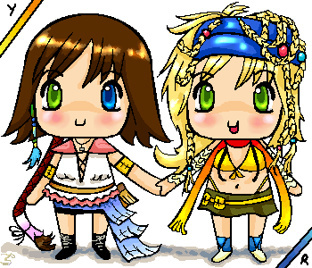 FFX-2 - Chibi Yuna and Rikku by smzeldarules