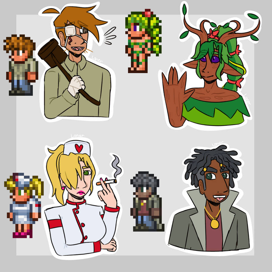 Terraria NPCs!!! by LonerEevee on DeviantArt