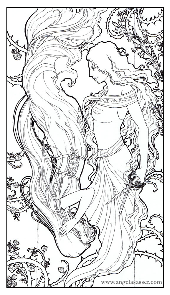 The Thorn and the Bloom Line Art