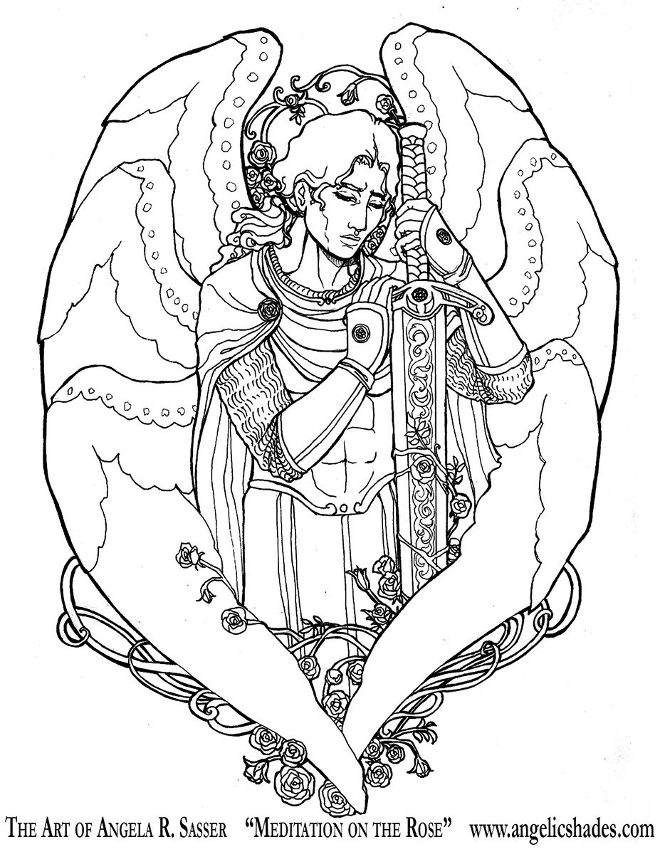 Meditation on the Rose LineArt