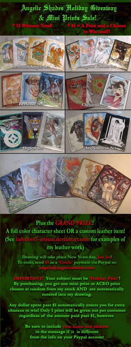 Angelic Shades Holiday Print Sale + Giveaway 2011