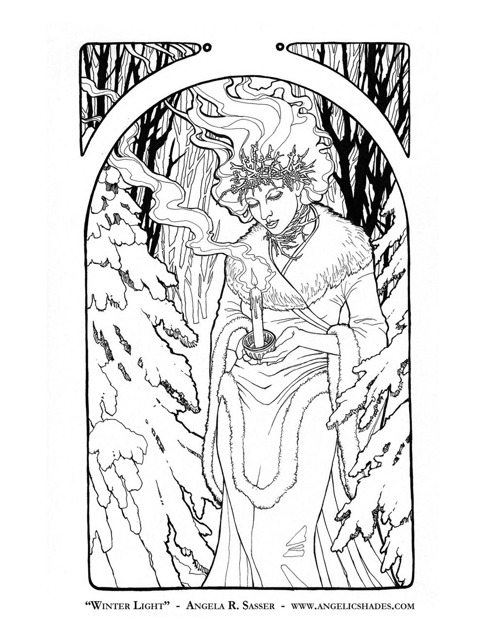 Winter Light Line Art