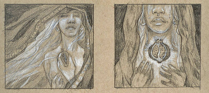 Persephone's Lament Preliminary Drawings