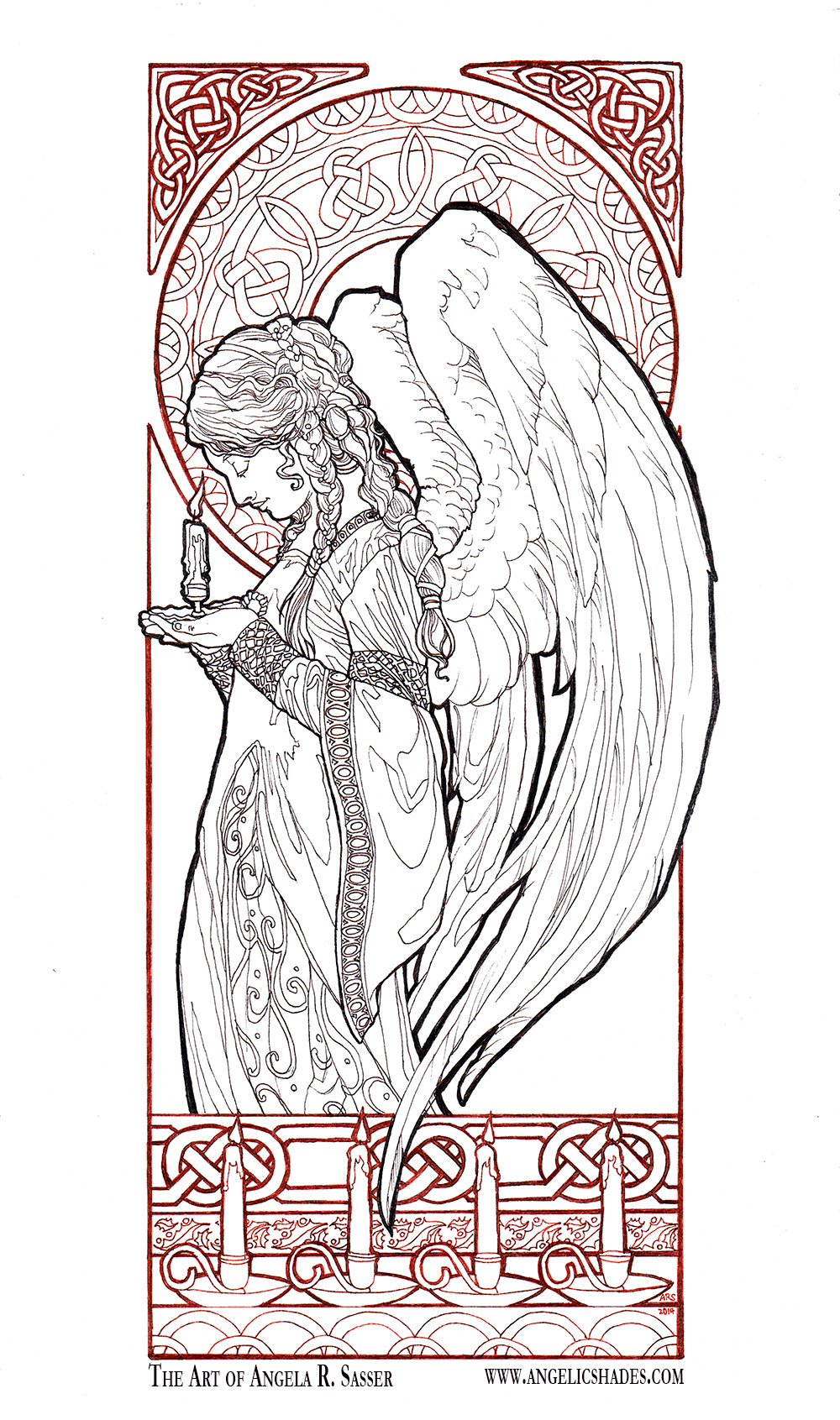 Christmas Angel Line Art