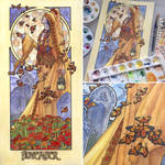 Lady of November Original Painting Montage by AngelaSasser