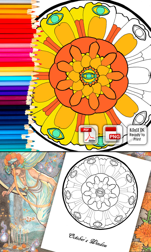 Coloring Page - October's Window