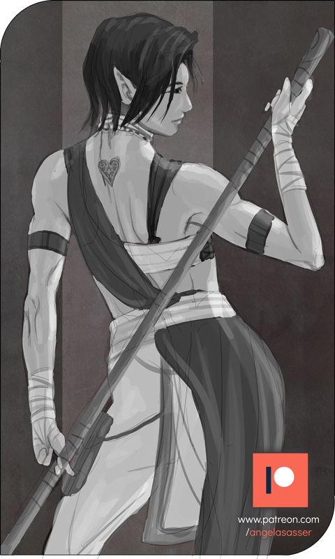 Patreon Sketch - Heart of Hanali by AngelaSasser