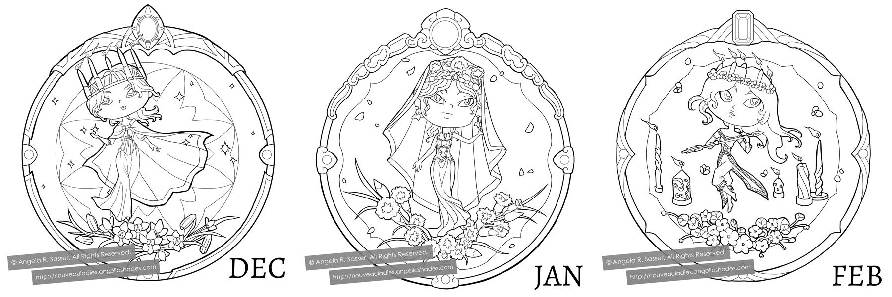 Little Ladies of the Months - WINTER by AngelaSasser