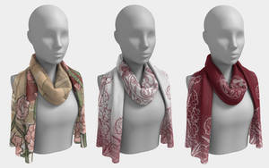 Proof of Concept - Birthstone Goddesses Scarves