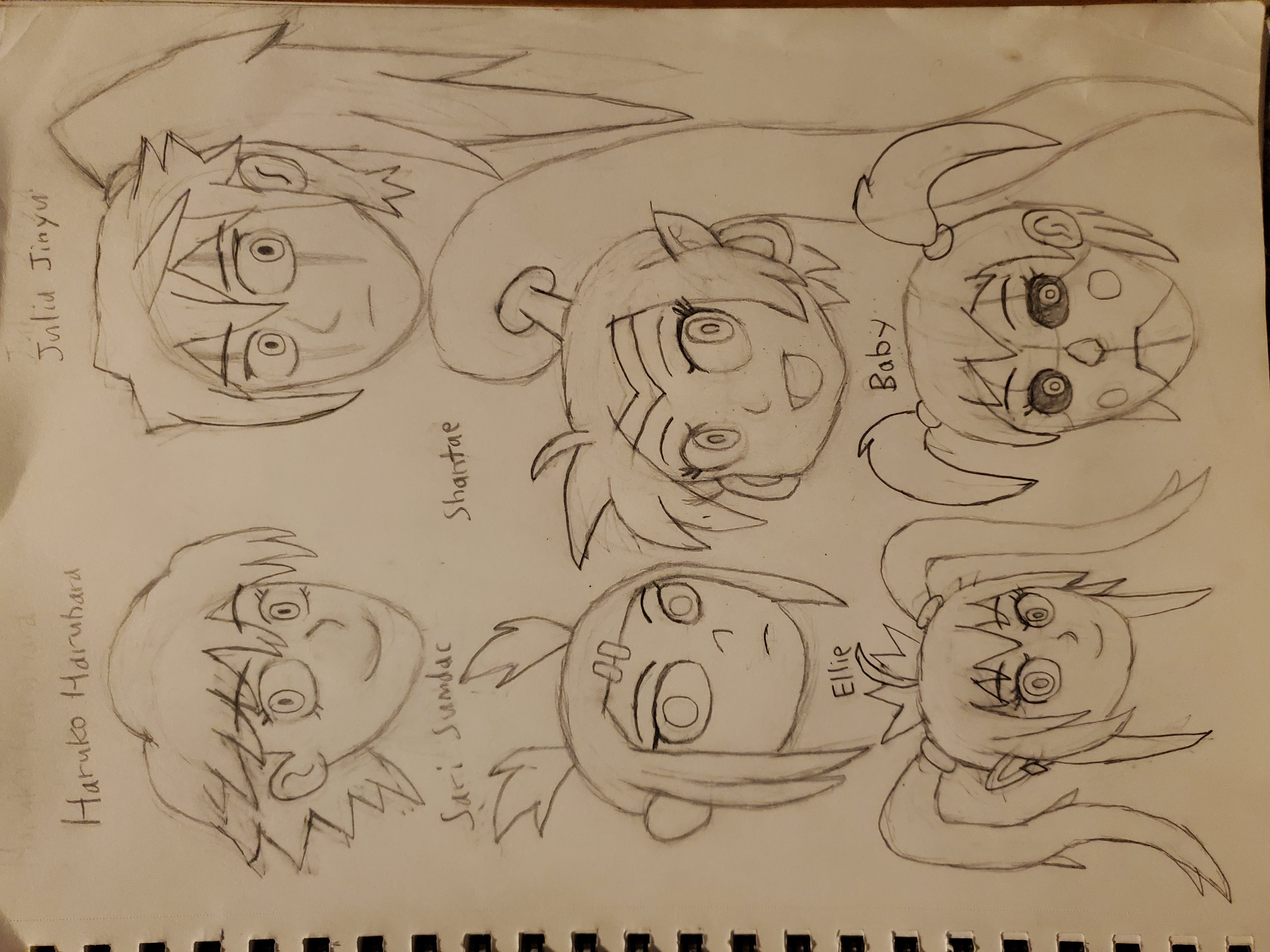 Haruko, Jinyu, Sari, Shantae, Ellie, Baby sketches