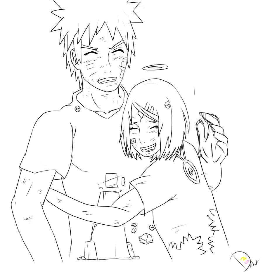 NaruSaku -we will always be soul mates ! - lineart