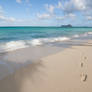 Hawaii Beach Footprint Stock