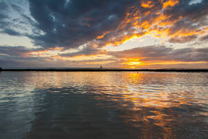 Hawaii Sunset Stock Low Angle