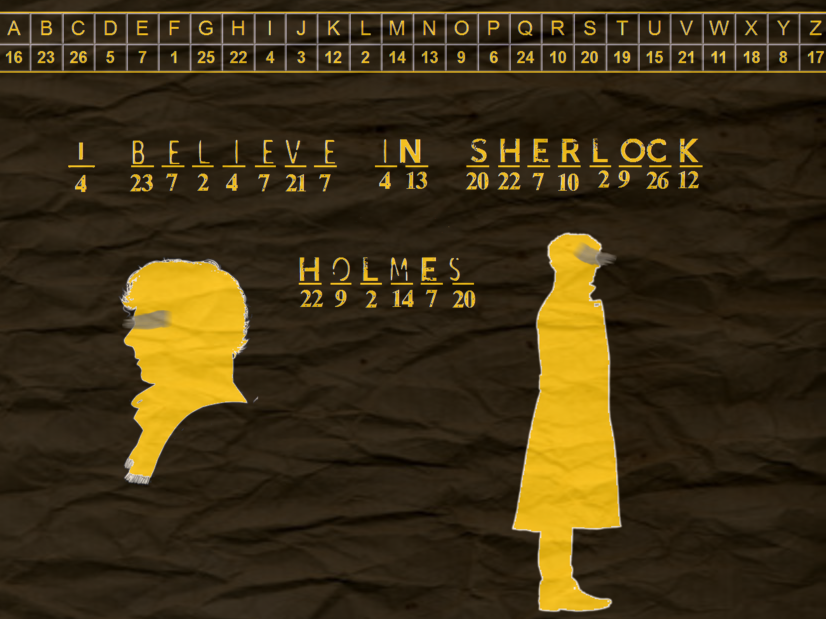 I Believe In Sherlock Holmes Cryptogram