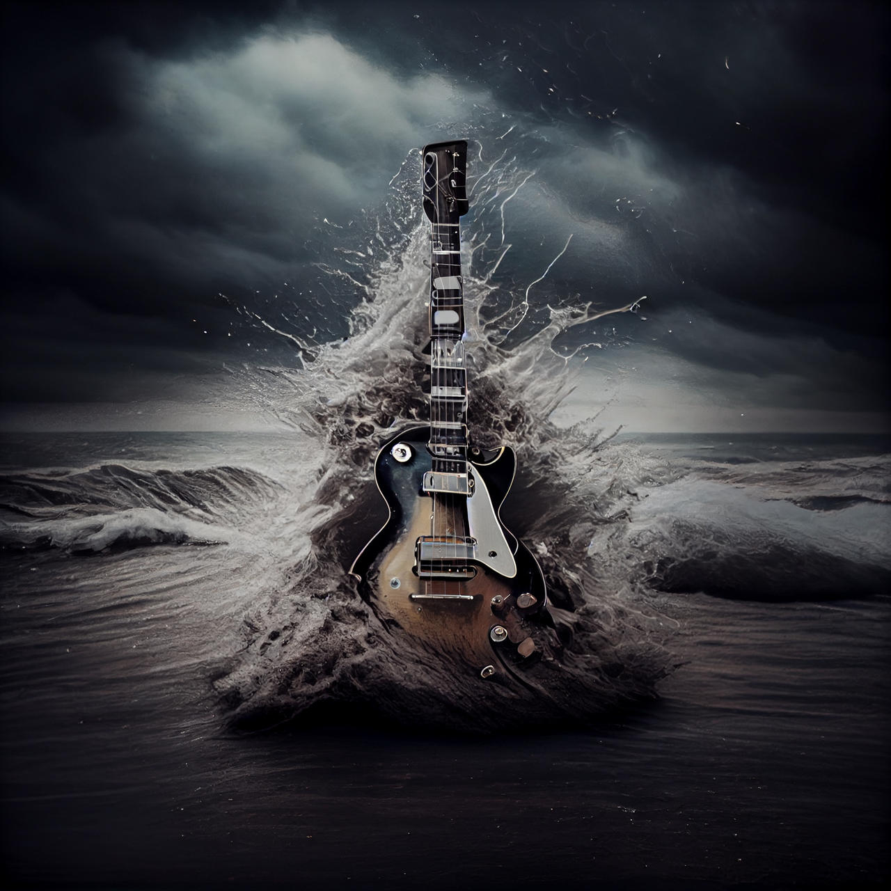 Gibson les Paul in sea by archetipo on DeviantArt
