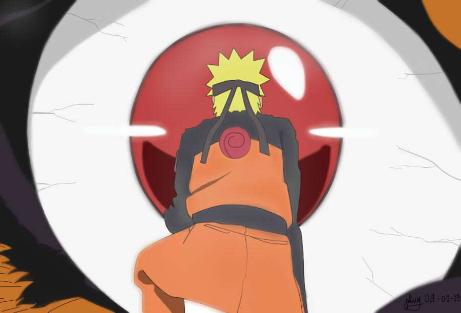 naruto eye to eye with kurama