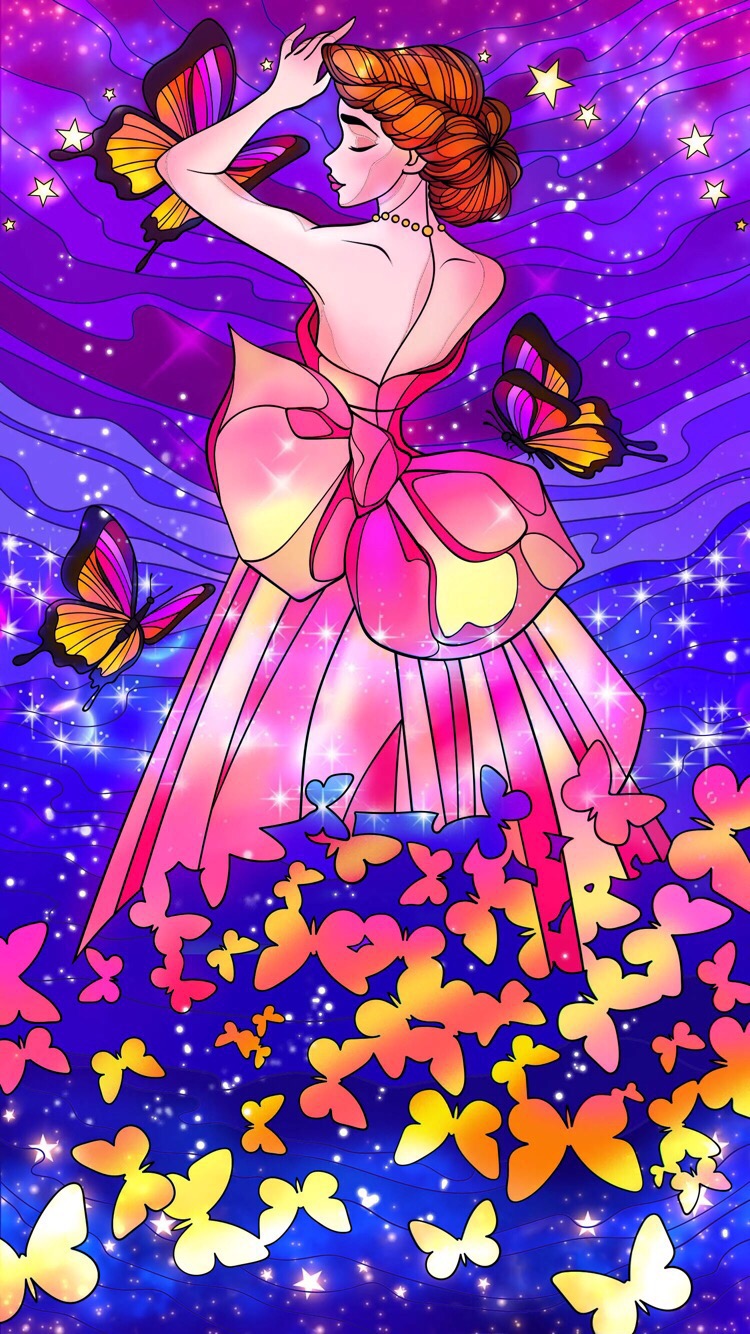 1 Pc Chica Flash Cabello Butterfly Princess Horquilla Iris 