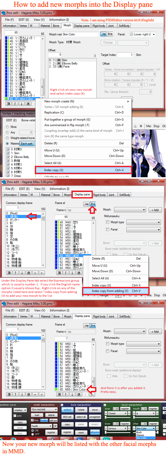 MMD Tutorial - Adding Morphs to Display Pane by animaniac72 on DeviantArt