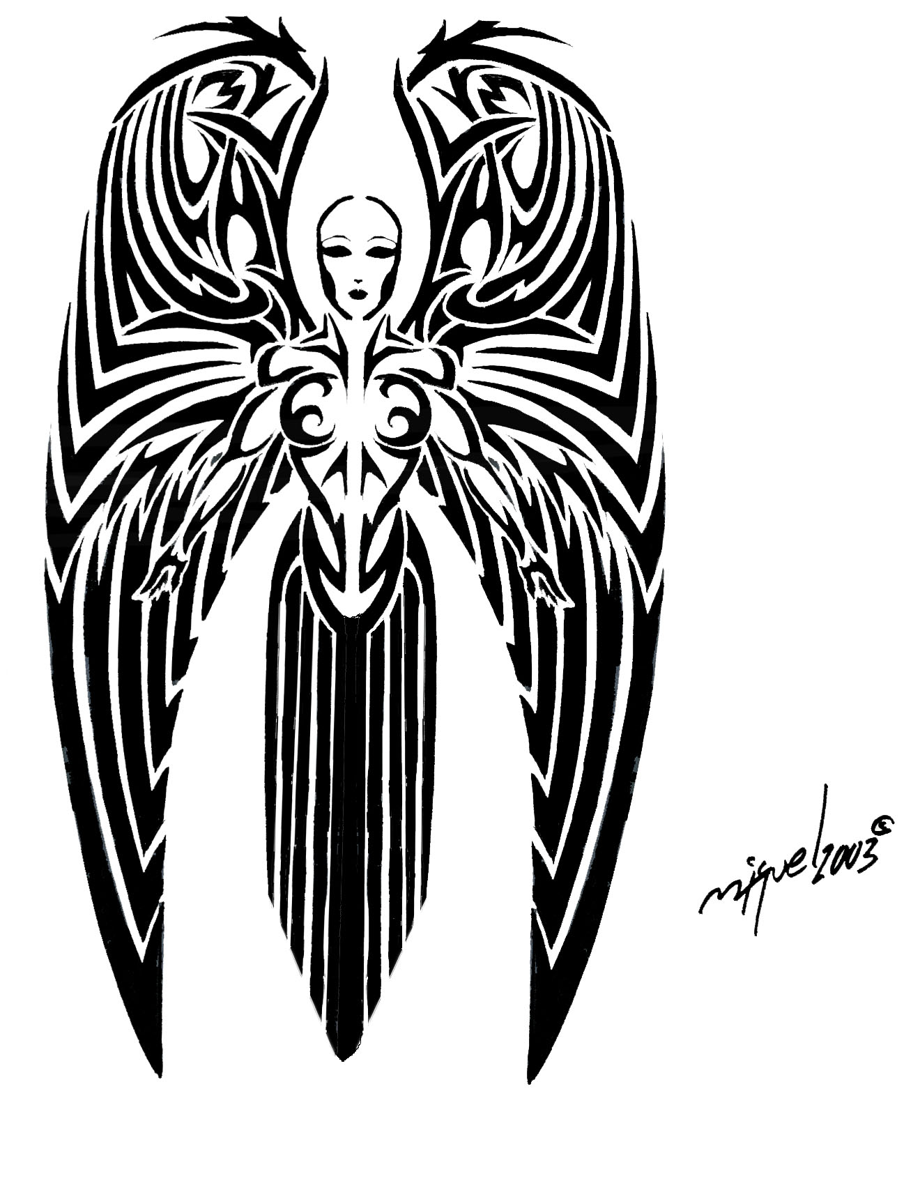 gothic angel tattoo designs