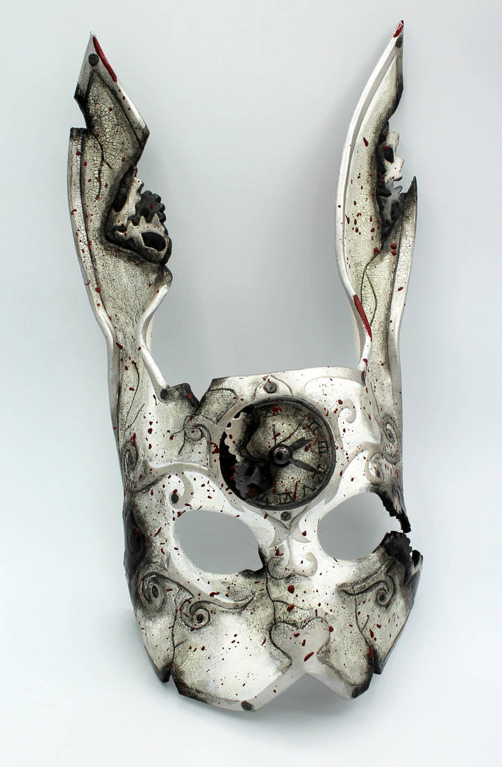 Clockwork white rabbit leather mask by ShadowFoxLeatherwork on DeviantArt