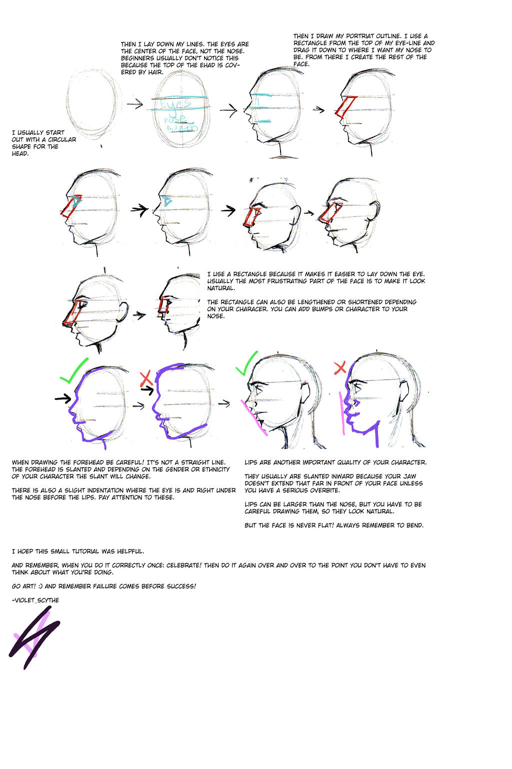 Side Profile Writing Portrait/Side-Profile Tutorial by violet-scythe on DeviantArt