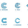 C initial Tech logo vector set