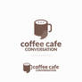 Coffee Cafe Conversation logo designs template, Co