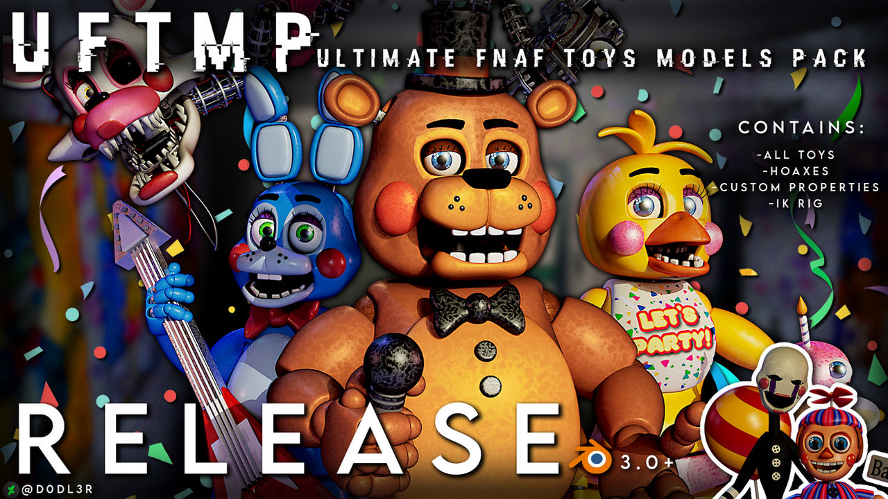 FNAF Ultimate Toys Models Pack Release Blender by d0dl3r on DeviantArt