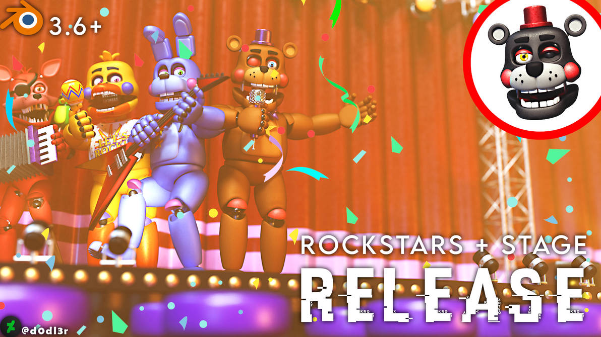 FNaF FFPS Rockstars RELEASE for Blender 3.6-4.2+ by D00dl3rStudios on ...
