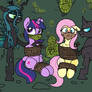 Twilight and flutttershy bound and gagged