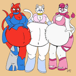 Three fat cats color 