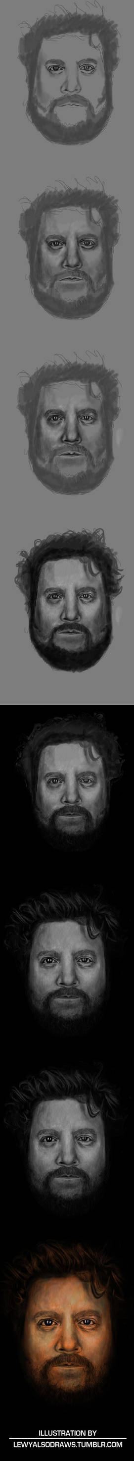 how to draw zach galifianakis