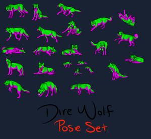 Chatlands - Tricolored Dire Wolf Pose Set