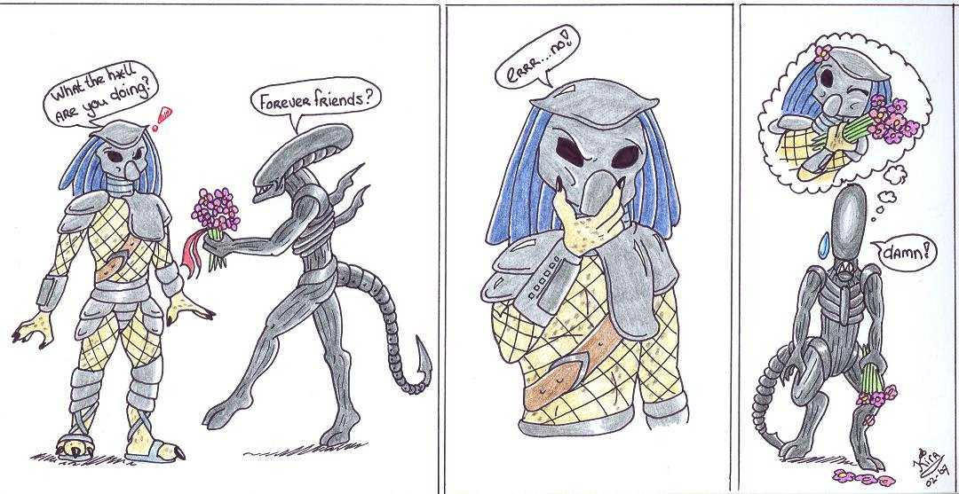 Alien loves Predator? by KiraVanndrea on DeviantArt