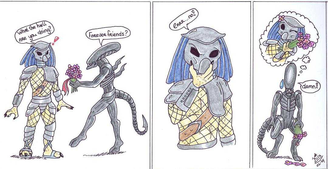 Alien loves Predator? by KiraVanndrea on DeviantArt