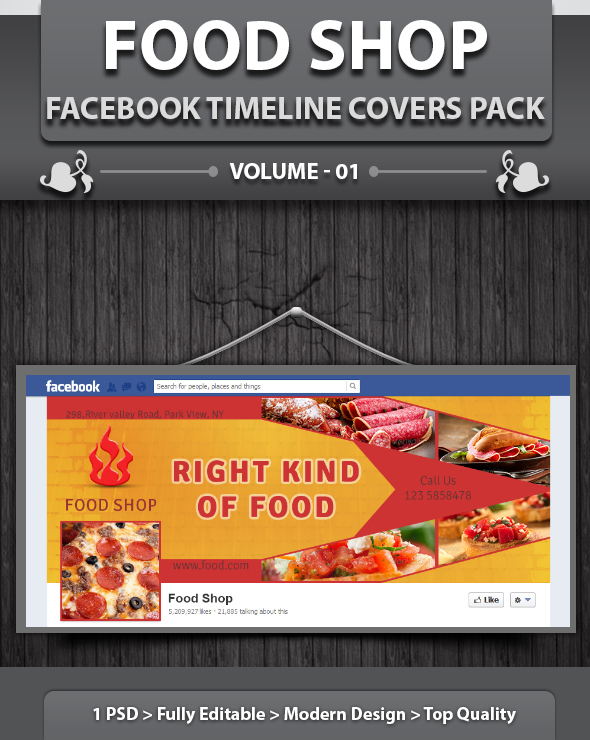 Food Shop Facebook Timeline Covers Pack v1