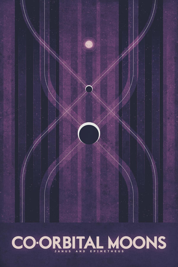Co-Orbital Moons - Space Poster