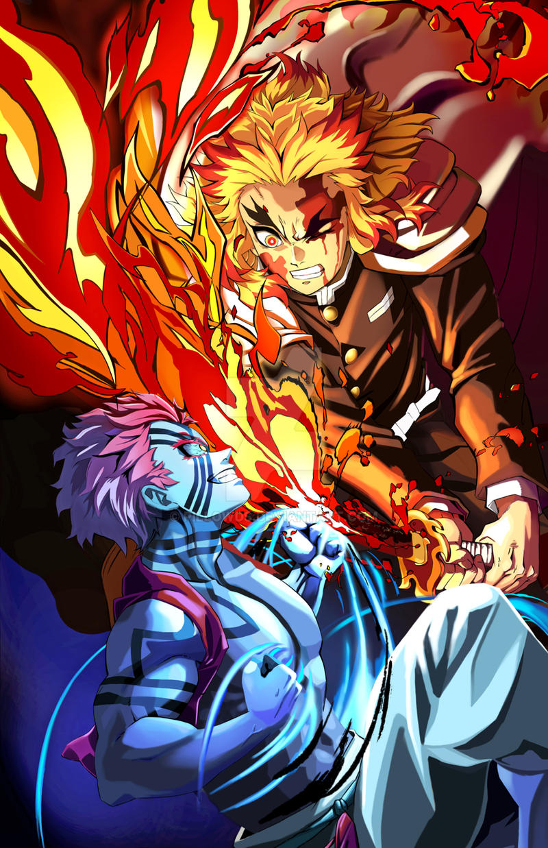 Rengoku Vs Akaza By Pillowds On Deviantart Rengoku Vs Akaza By Pillowds On Deviantart