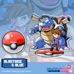 Blastoise and Blue Acrylic Standee