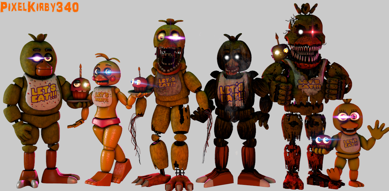FNaF/CollabEntry] Withered Chica Render by PixelKirby340 on