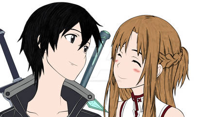 Kirito and Asuna Wip