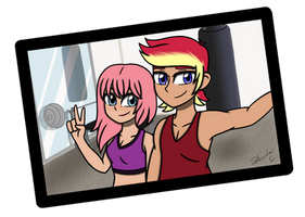 (COMMISSION) Selfies at the Gym