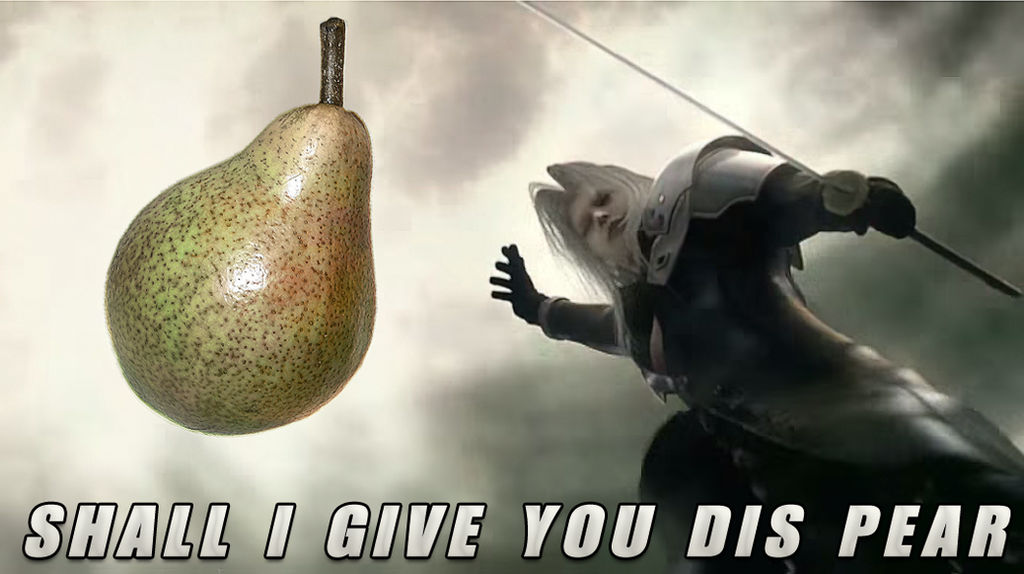 Sephiroth: Shall I Give You Dis Pear by auronlu