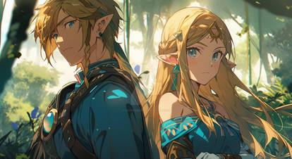 Princess Zelda and Link - anime