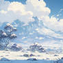 Landscapes snow - anime