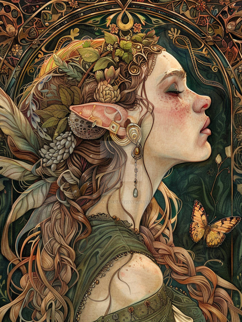 Woman elf - art nouveau by Leork-Dream on DeviantArt