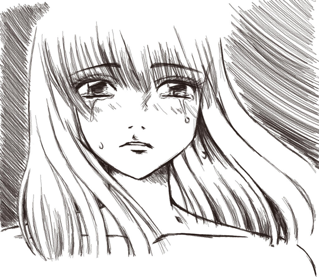 Sad Anime Girl Digital Drawing by NikkiSailormoon on DeviantArt