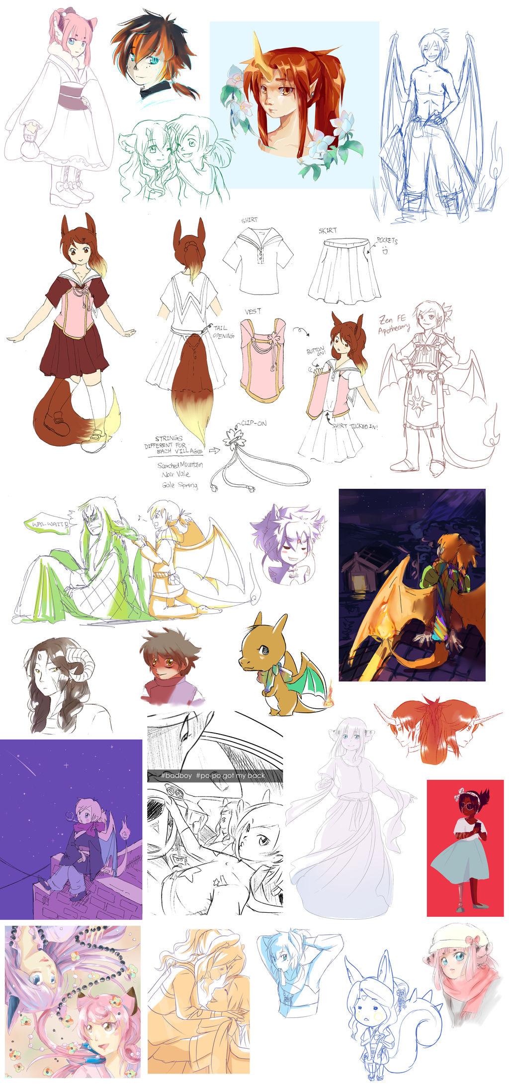 Pokimono sketch dump 6 by DingDingy
