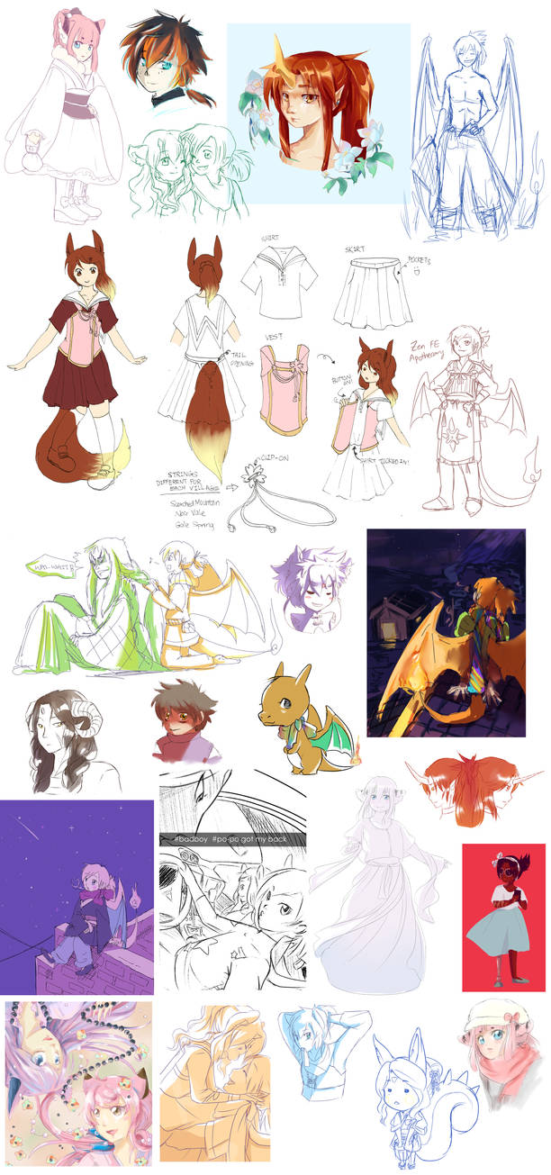 Pokimono sketch dump 6 by DingDingy