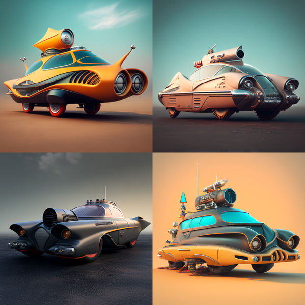 Retro-futuristic 1950s atompunk car by Jesse220 on DeviantArt